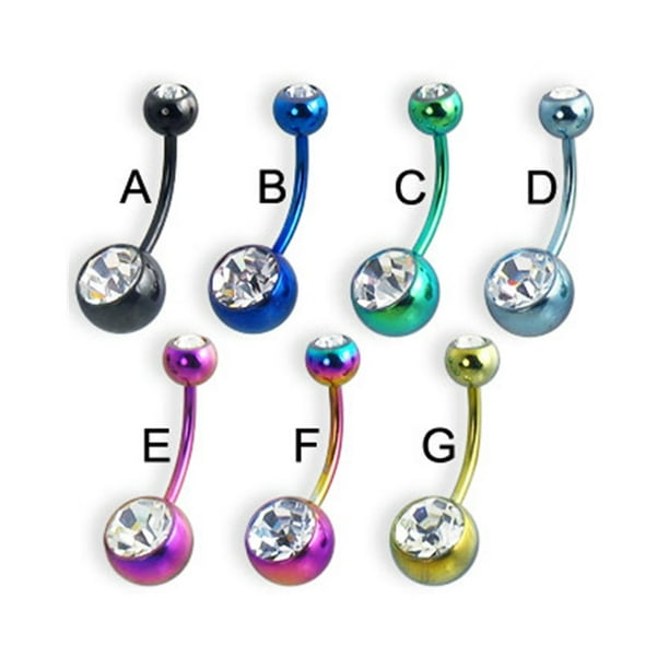 Body Candy Anodized Steel Purple Accent Your Royal Majesty Belly Button Ring Body Candy Anodized Steel Purple Accent Your Royal Majesty Belly Button Ring